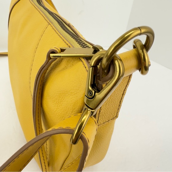 Fossil Ochre Yellow Leather Skylar Handbag Crossbody Bag - Picture 6 of 13